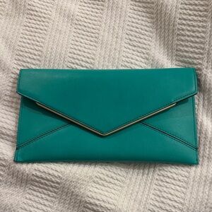 Elegant Teal Envelope Clutch